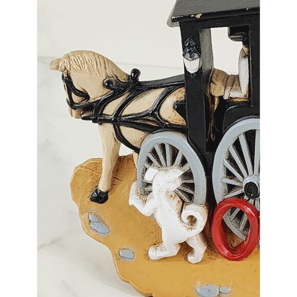 Burwood Amish Wall Deco Plaque 9" Buggy Farm Lady Geese 1995 Country Farm x2 - Picture 6 of 16